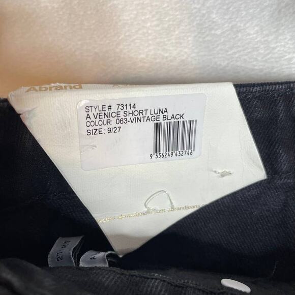 ABRAND Jeans Venice Luna Black High Rise Cut Off Denim Shorts NWT 27 - Picture 3 of 6